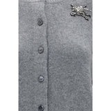 Burberry Gray Wool Oves Aries Cardigan