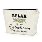 Sazuwu Esthetician Gift Makeup Bag Cosmetology Gifts for Teachers Beauty Gifts for Girls Cosmetic Bag Thank You Gifts for Makeup Artist Beautician Gifts for Stylist Birthday Christmas Gifts