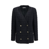 Alessandra Rich Black Cotton Full-Length Jacket