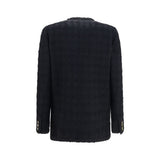 Alessandra Rich Black Cotton Full-Length Jacket