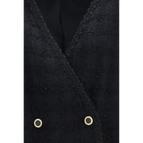 Alessandra Rich Black Cotton Full-Length Jacket