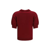 Alessandra Rich Bordeaux Wool Oves Aries Shortsleeve Shirt