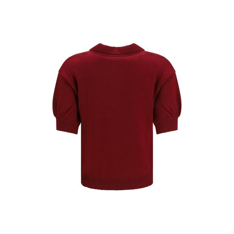 Alessandra Rich Bordeaux Wool Oves Aries Shortsleeve Shirt