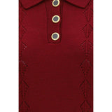 Alessandra Rich Bordeaux Wool Oves Aries Shortsleeve Shirt