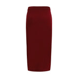 Alessandra Rich Bordeaux Wool Oves Aries Midi Skirt