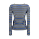 Ganni Gray Cotton Long Sleeve T-Shirt