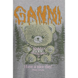 Ganni Gray Cotton T-Shirt