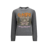 Ganni Gray Wool Oves Aries Sweatshirt