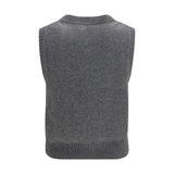 Ganni Gray Wool Oves Aries Sleeveles Sweater