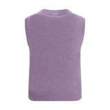 Ganni Gray Alpaca Vicugna Pacos Sleeveles Sweater