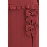 Alessandra Rich Bordeaux Silk Casual Dress