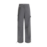 Ganni Gray Cotton Cargo Pants