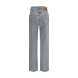 Ganni Gray Cotton Straight-Leg Jeans
