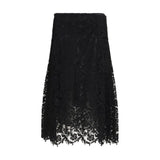 Fendi Black Silk Midi Skirt
