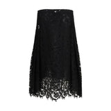 Fendi Black Silk Midi Skirt