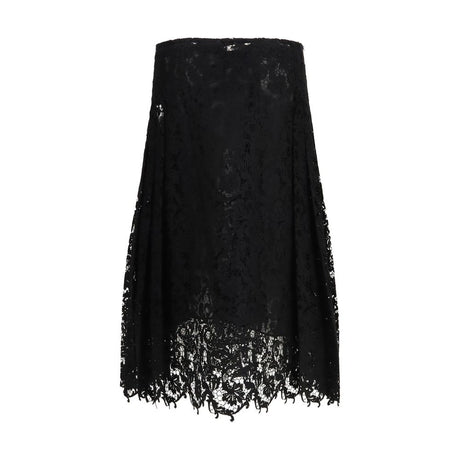 Fendi Black Silk Midi Skirt