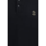 Brunello Cucinelli Black Cotton Polo Shirt