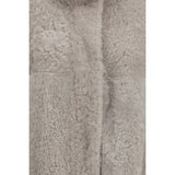 Brunello Cucinelli Gray Faux Fur Full-Length Jacket