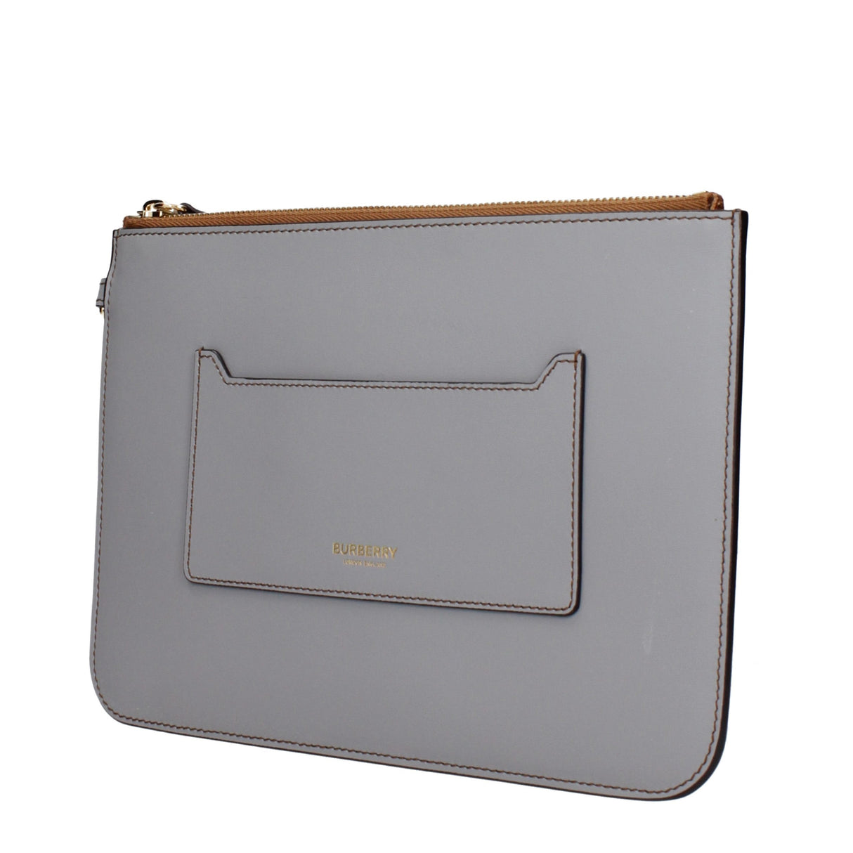 Burberry Gray Leather Clutch Bag
