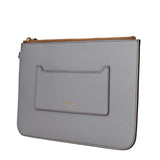 Burberry Gray Leather Clutch Bag