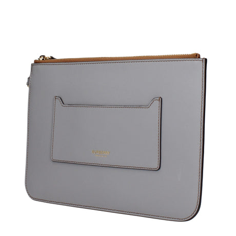 Burberry Gray Leather Clutch Bag