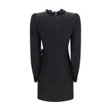 Alessandra Rich Black Silk Cocktail Dress