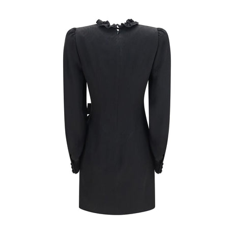 Alessandra Rich Black Silk Cocktail Dress