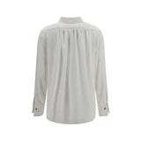 Ella White Silk Dress Shirt