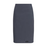 Miu Miu Gray Cotton Midi Skirt