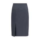 Miu Miu Gray Cotton Midi Skirt