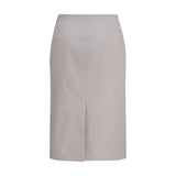 Miu Miu Gray Cotton Midi Skirt