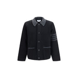 Thom Browne Black Wool Oves Aries Biker Jacket