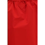 Prada Red Silk Midi Skirt