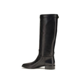 Prada Black Calf Leather Bos Taurus Ankle Boots