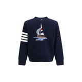 Thom Browne Blue Cotton Cardigan
