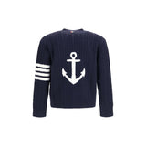 Thom Browne Blue Wool Oves Aries Cardigan
