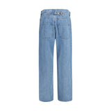 Thom Browne Blue Cotton Relaxed Fit Jeans