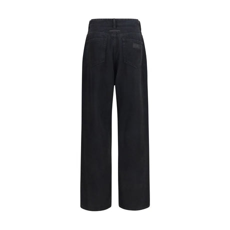 MM6 Black Cotton Relaxed Fit Jeans