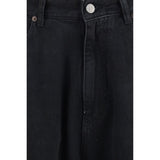 MM6 Black Cotton Relaxed Fit Jeans