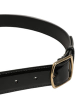 Dolce & Gabbana Black Patent Leather Gold Metal Buckle Belt