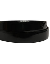 Dolce & Gabbana Black Classic Leather Gold Tone Buckle Belt