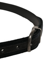 Dolce & Gabbana Black Cotton Metal Buckle Classic Men Belt