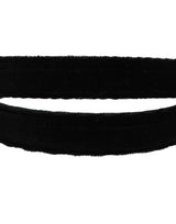 Dolce & Gabbana Black Velvet Silver Tone Metal Buckle Belt