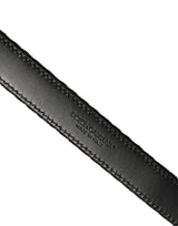 Dolce & Gabbana Black Velvet Silver Tone Metal Buckle Belt