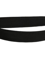 Dolce & Gabbana Black Classic Leather Silver Tone Buckle Belt