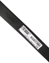 Dolce & Gabbana Black Classic Leather Silver Tone Buckle Belt