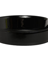 Dolce & Gabbana Black Patent Leather Silver Metal Buckle Belt