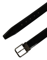 Dolce & Gabbana Black Patent Leather Silver Metal Buckle Belt