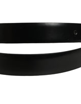Dolce & Gabbana Black Leather Silver Tone Metal Buckle Belt