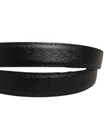 Dolce & Gabbana Men Black Calf Leather Gold Metal Buckle Belt